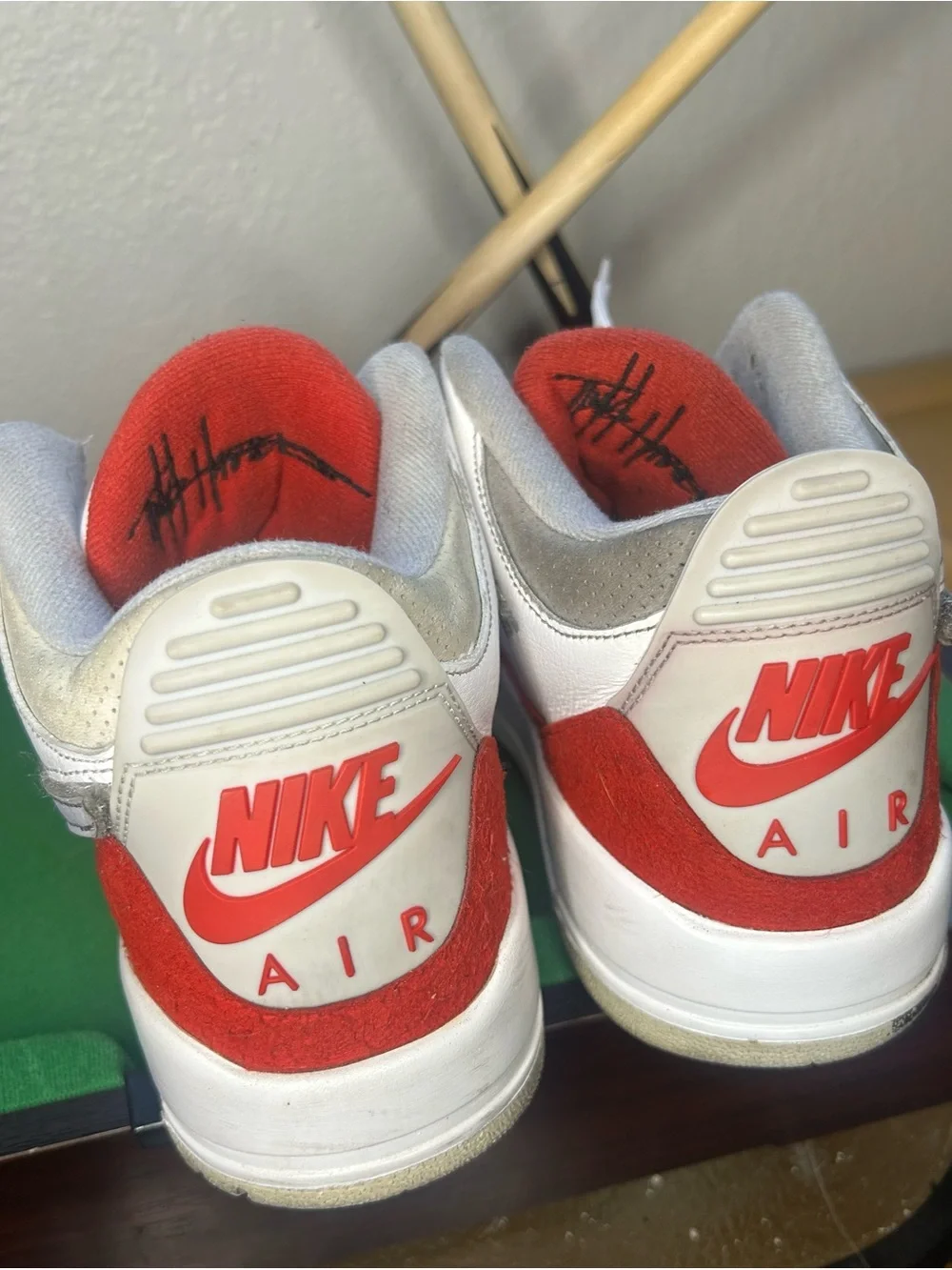 Jordan Men's White and Red High-Top Sneakers